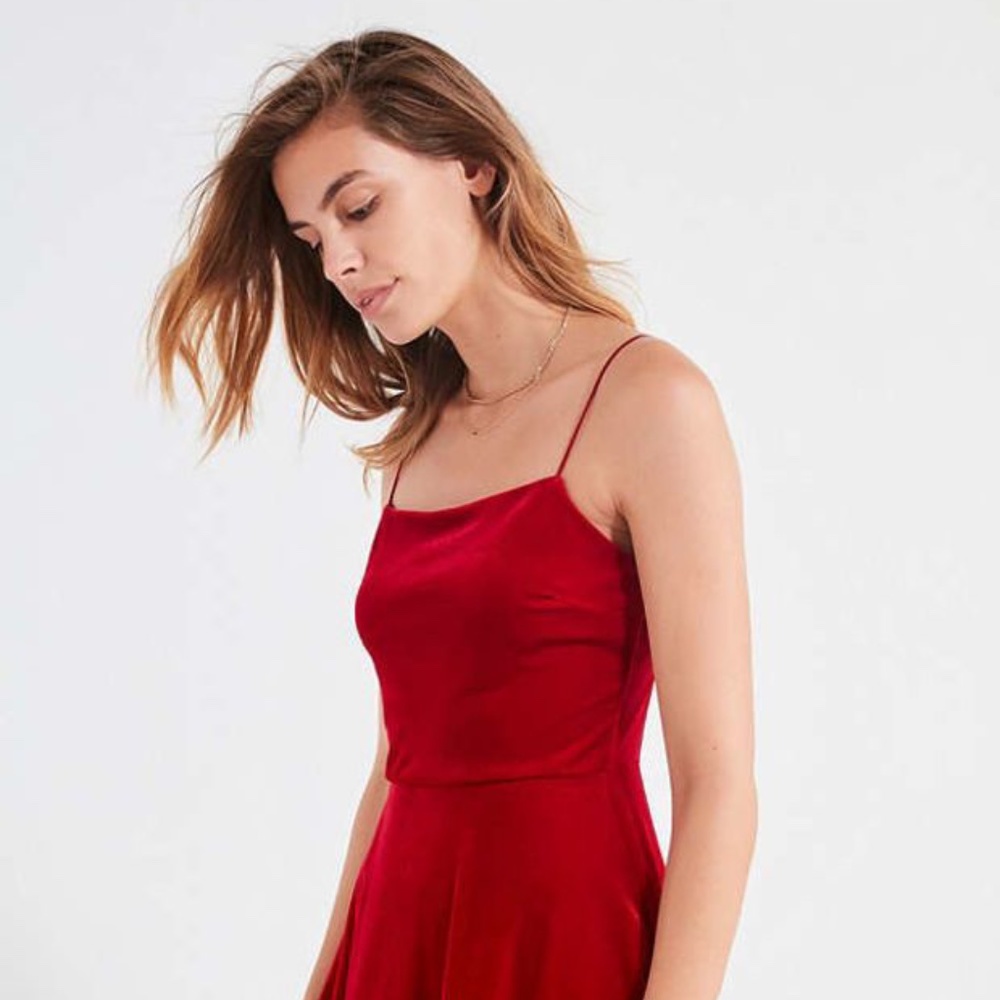 Urban Outfitters Red Velvet Mini Dress